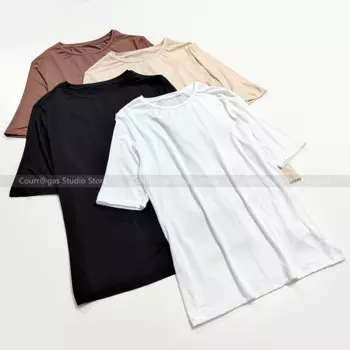 Футболка из смешанной модала в минималистичном стиле, удобная эластичная футболка с коротким рукавом и круглым вырезом