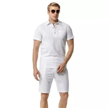 Футболка мужская из хлопка и льна, с шортами