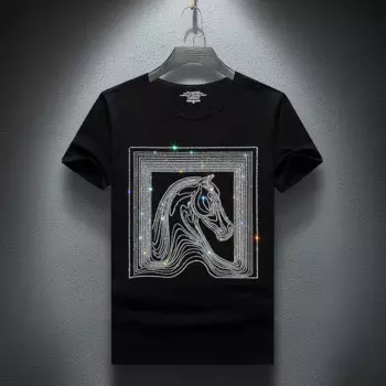 Футболка мужская оверсайз с коротким рукавом, стильная эластичная рубашка из смешанного хлопка, лето