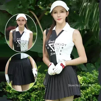 Футболка-поло женская с V-образным вырезом, без рукавов