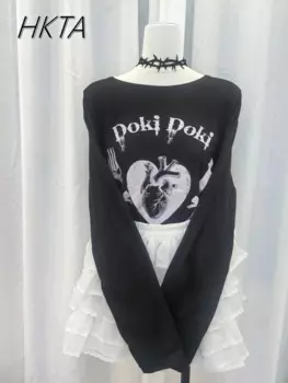 Футболка с длинным рукавом и круглым вырезом, Y2k