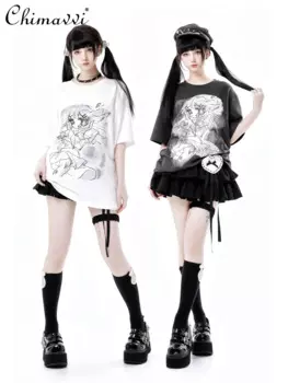 Футболка с коротким рукавом и круглым вырезом, Y2K