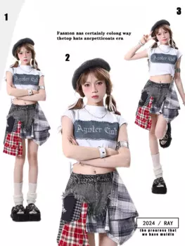 Футболка женская джинсовая в стиле хип-хоп без рукавов