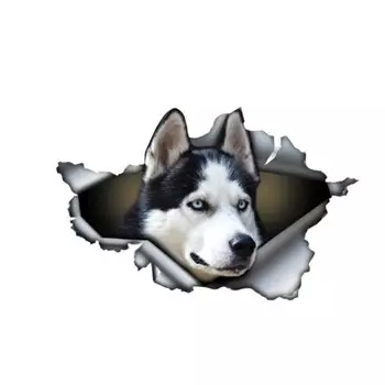 FUYOOHI игровые наклейки модные интересные автомобильные наклейки аксессуары 3D собака хаски животное наклейка окно автомобиля водостойкие ПВХ автомобильные наклейки