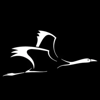 FUYOOHI внешние/защитные модные наклейки индивидуальный белый журавль летающий декор виниловая наклейка украшение багажник автомобиля наклейка