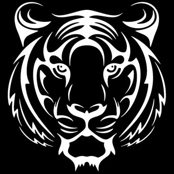 FUYOOHI внешние/защитные забавные наклейки силуэт головы тигра, индивидуальный автомобильный холодильник, водонепроницаемые наклейки из ПВХ