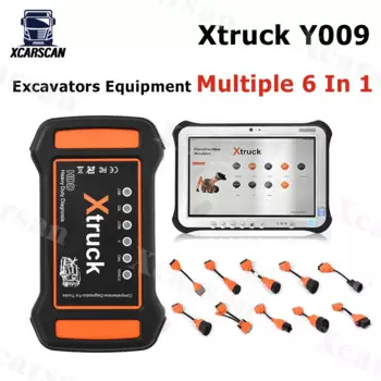 FZG1 строительный экскаватор Xtruck Y009 6 в 1, поддержка многобрендового коммерческого автомобиля, инструмент для сканирования и ремонта автомобилей