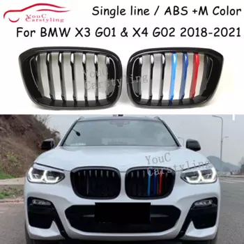G01 Однолинейный стиль ABS глянцевый M цветной гриль для BMW X3 G01 & X4 G02 5-дверный SUV 2018-2021 сменная решетка радиатора