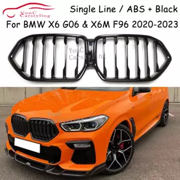 G06 ABS глянцевый черный гриль для BMW X6 G06 X6M F96 2020 2021 2022 2023 передний бампер радиатор для замены