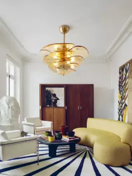 G9 светодиодный постмодерн цветные стеклянные листья 2024 Потолочная люстра освещение люстра Подвесная лампа для гостиной