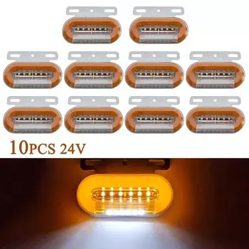 Габаритные огни для грузовика, 24 В, светодиодные боковые габаритные огни для прицепа, поворотный сигнал, красный, белый, янтарный, задний фонарь для грузовика, трактора