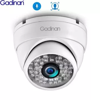 Gadinan Аудио IP камера 4K 8MP 5MP 4MP H.265 H.264 водонепроницаемая металлическая купольная камера наружного и внутреннего 48V