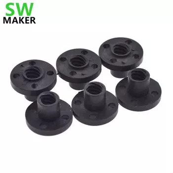 Гайка с помпоном черного цвета TR8, 5 шт., трапециевидная винтовая гайка гайки из делрина, 8 мм, TR8x4, TR8x8