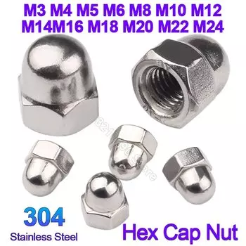 Гайки глухие нержавеющие GooBetter M3-M24 DIN1587