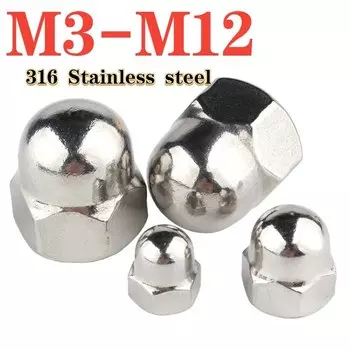 Гайки из нержавеющей стали 316, шестигранные колпачковые M3-M12
