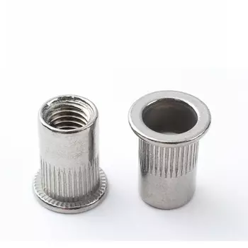 100 шт. 50 шт. 20 шт. M3 M4 M5 M6 M8 M10 M12 304 Нержавеющая сталь Гайка с плоской головкой Резьбовая заклепка Вставка Nutsert Cap Заклепка Гайка