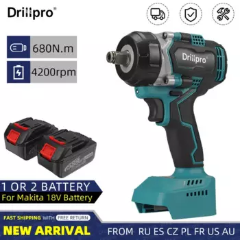 Гайковерт Drillpro Аккумуляторный ударный с высоким крутящим моментом, 1/2 Н · м, 18 в гайковёрт гайковерт макита аккумуляторный