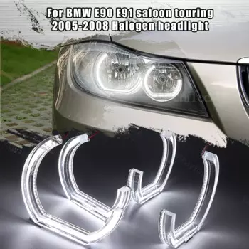 Галогенная фара DTM «ангельские глазки» для BMW E90 E91 Saloon Touring 2005-2008, стиль DRL M4, белая фотосессия, аксессуары