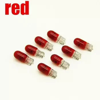 Галогенная лампа T10, 100 шт., W5W, белый, синий, красный, зеленый цвет, 12 В, 5 Вт, 194, 501, боковые клинья, Автомобильный источник света, приборная лампа