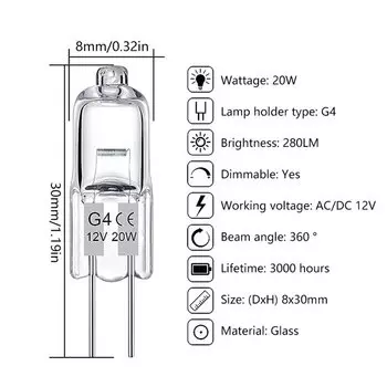 Галогенные лампы G4/G5.3/G9 JC 20/25/35/40 Вт