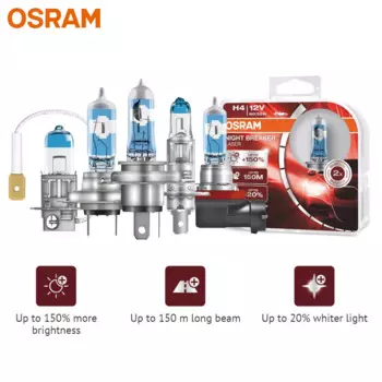 Галогенный Ночной выключатель OSRAM H1 H3 H4 H7 H8 H11 9003 9005 9006 HB2 HB3 HB4, лампы для автомобилей следующего поколения 12 В + 150%, пара