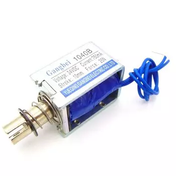 Gangbei 1040B, 12 В постоянного тока, 24 В, сила 25 Н, 10 мм, линейный Электромагнит тягового типа