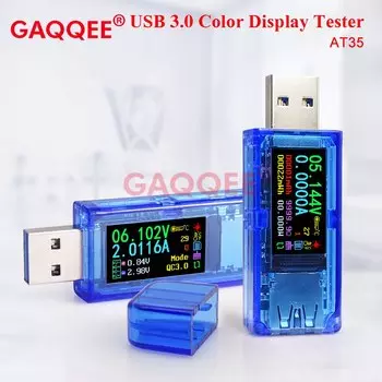 Gaqqee AT34 AT35 USB 3.0 вольтметр амперметр