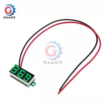 Цифровой мини-Вольтметр 0,36 дюйма, тестер напряжения, Измеритель постоянного тока 4-32 В, светодиодный экран, электронные детали, аксессуары, цифровой вольтметр 12 в 24 В