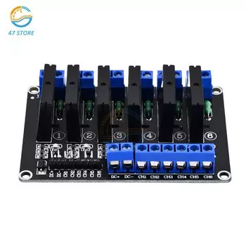 Твердотельное реле постоянного тока 5 В, 4/6/8 каналов, модуль переменного тока 250 В 5 А, низкоуровневое реле SSR, печатная плата, переключатель управления с предохранителем для Arduino