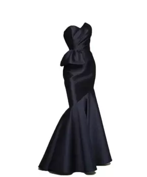Gardlilac Элегантные черные длинные платья для выпускного вечера в форме сердца Русалка атласные с открытой спиной тонкие сексуальные женские плиссированные вечерние платья на молнии