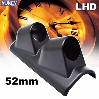 Gauge Pod 2" 52mm A Pillar Double Hole Mount Holder LHD Dashboard Water Temp Volt Tachometer Oil Pressure EGT Air Fuel Ratio