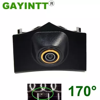 GAYINTT 170 ° Автомобильная камера переднего вида для AUDI Q5 Водонепроницаемая камера ночного видения с логотипом автомобиля «рыбий глаз»