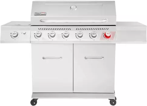 Газовый гриль Royal для гурманов GA6402S из нержавеющей стали, 6-конфорный пропановый гриль для барбекю высшего качества с Sear горелкой и боковой горелкой, 74000 BTU