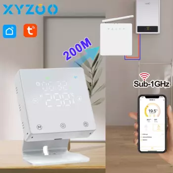 Газовый котел, умный беспроводной термостат, Wi-Fi Tuya, регулятор температуры отопления с приемником, голосовой Алиса, Alexa, Google Home