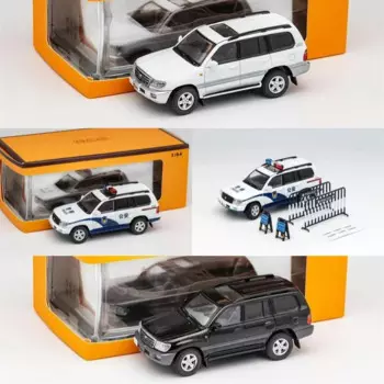 GCD 1:64 Land Cruiser LC100 белый/черный/полицейский автомобиль LHD литая модель автомобиля