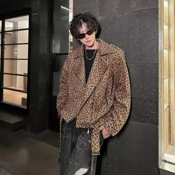 GDHLWMY небольшая нишевая дизайнерская короткая куртка с леопардовым принтом, крутая и стильная Осенняя Новая повседневная куртка