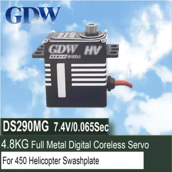 GDW микро сервопривод DS290MG 4,8 кг 0,065 сек 20 г Цельнометаллический корпус стальной Шестерня 450 Вертолет Swashplate цифровой мотор без сердечника