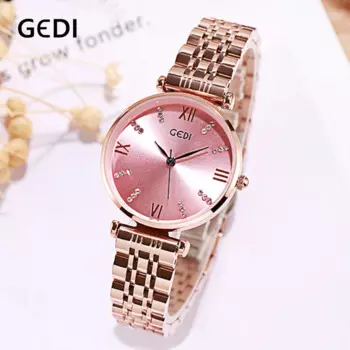 GEDI тонкий циферблат Для женщин часы марки класса люкс Топ сплав кварцевые женские часы Повседневное женские наручные часы водонепроницаемые наручные часы для Для женщин