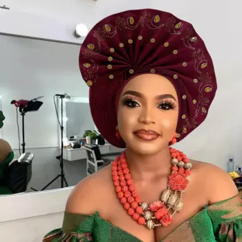 Gele головной убор тюрбан для женщин шляпа авто геле уже сделано 2024 Aso Oke бусины капот повязка на голову хиджаб капот свадебная вечеринка головные уборы