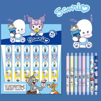 Гелевая ручка Sanrio 24 шт. в комплекте, новинка, кофейная серия, милая мелодия, Kuromi Pachacco, школьные принадлежности для учеников