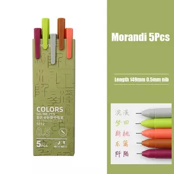 Гелевые ручки BAIHUIWEN Morandi, 5 шт.