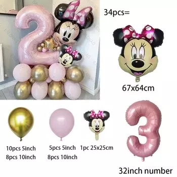Гелиевые шары Минни Маус 34 шт.