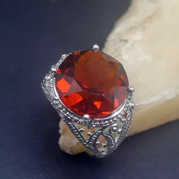 Gemstonefactory ювелирные изделия большая акция одиночные уникальные круглые женские кольца из серебра 925 пробы с медовым топазом 7,5 #20215352