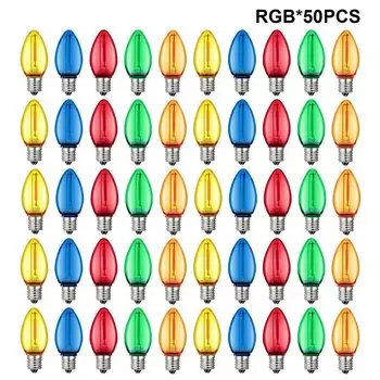 Genixgreen 50 шт. C7 многоцветные светодиодные лампочки E12