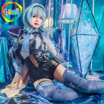 Genshin Impact Eula костюм для косплея обувь парик наряд