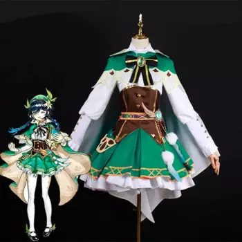 Genshin Impact Twenty косплей аниме костюм Barbatos Платья Плащ Хэллоуин Униформа игры Wendi костюм карнавальный наряд для женщин