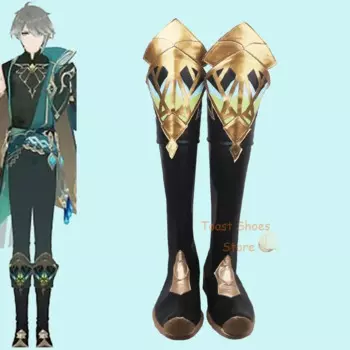 Genshinimpact Alhaitham, новый стиль, ботинки для косплея, комиксы, аниме, ролевая игра для Con Party, Хэллоуин, карнавальный костюм, реквизит, обувь