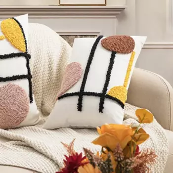 Геометрическая наволочка из хлопка 45*45/30*50 см