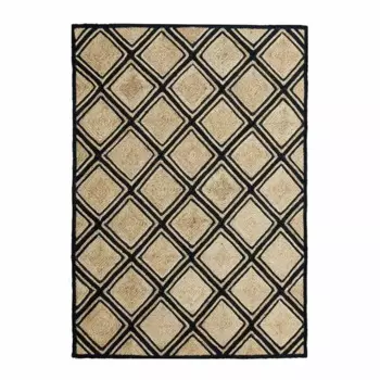 Геометрический Коврик Черный Натуральный джутовый современный напольный коврик 160x230 см