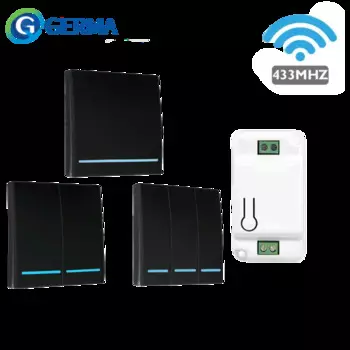 GERMA Беспроводной настенный выключатель света 433 МГц 1/2/3 Gang